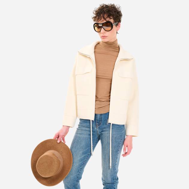 Zippered, Half Turtleneck Knitted Cardigan