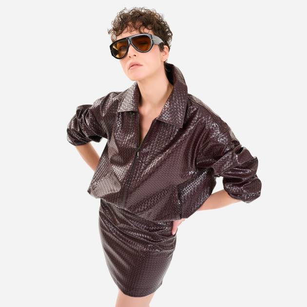 Sepet Örgü Dokulu Bomber Ceket