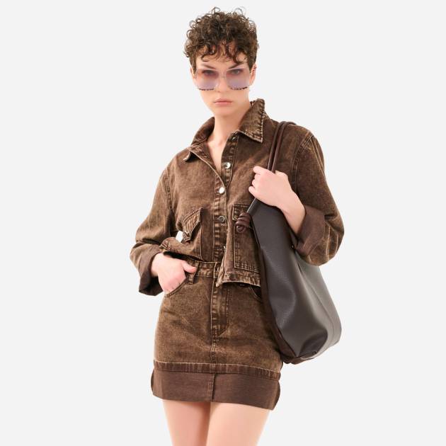 Çıtçıt Detaylı Jean Ceket