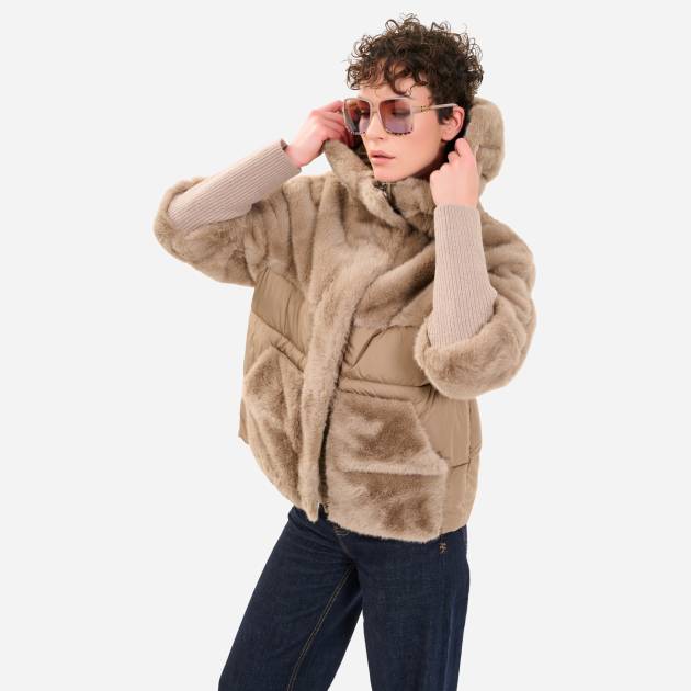 Triko Kollu Kürk Mont