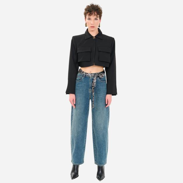 Belt Detailed Balloon Jeans