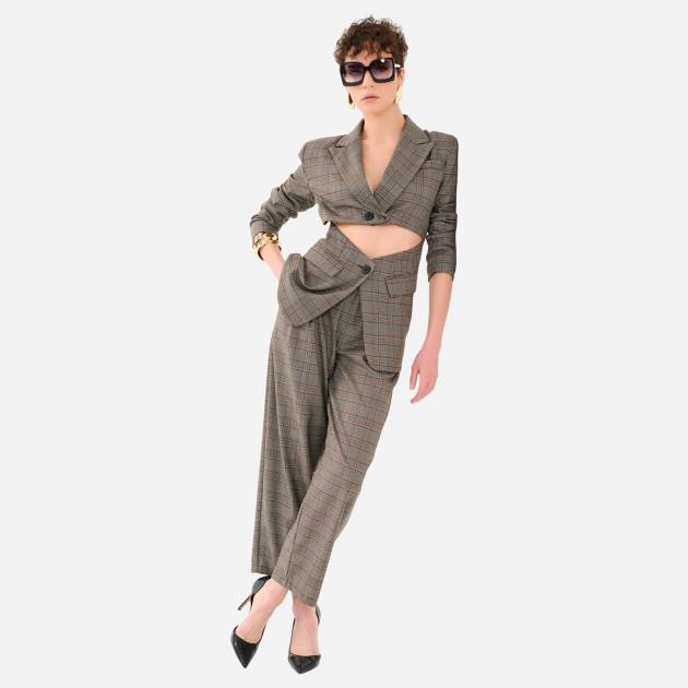 Beli Açık Ekose Pantolon-Ceket Takım