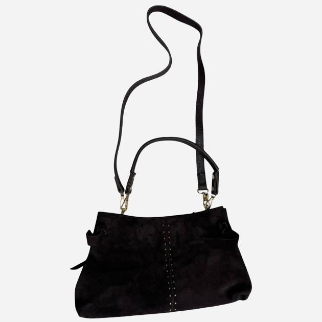 Stud Detailed Suede Bag