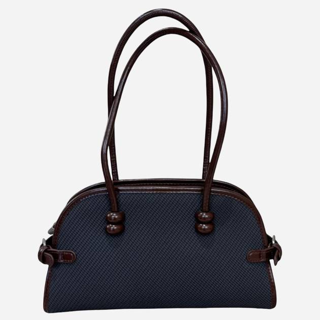 Dome Bag, Kahve Deri Biyeli Çanta