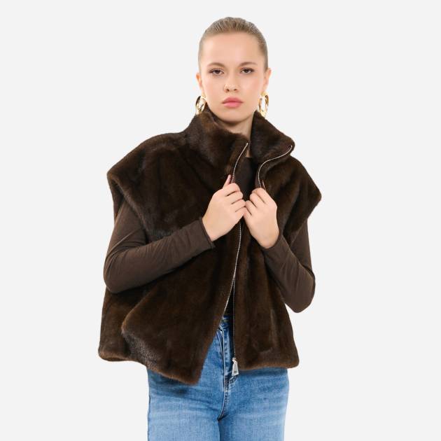 Fermuarlı Kürk Yelek