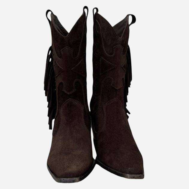 Püsküllü Süet Kovboy Çizme