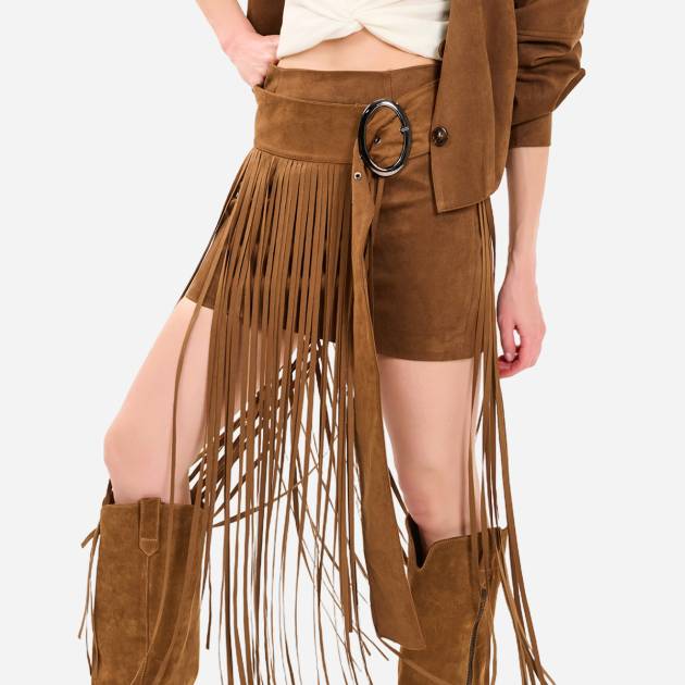Fringed Suede Belt